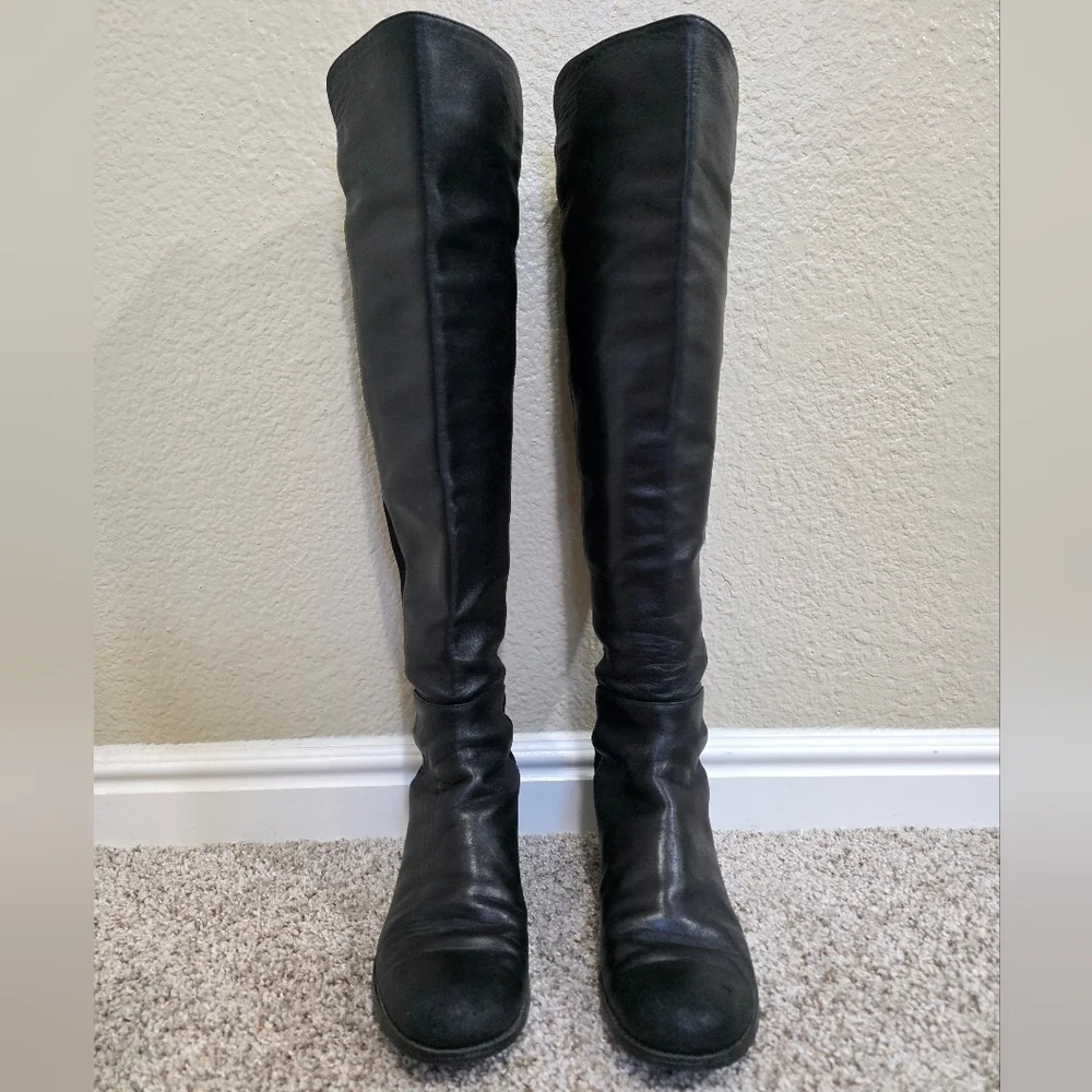 Stuart Weitzman 5050 Black Over the Knee Boots Size 7